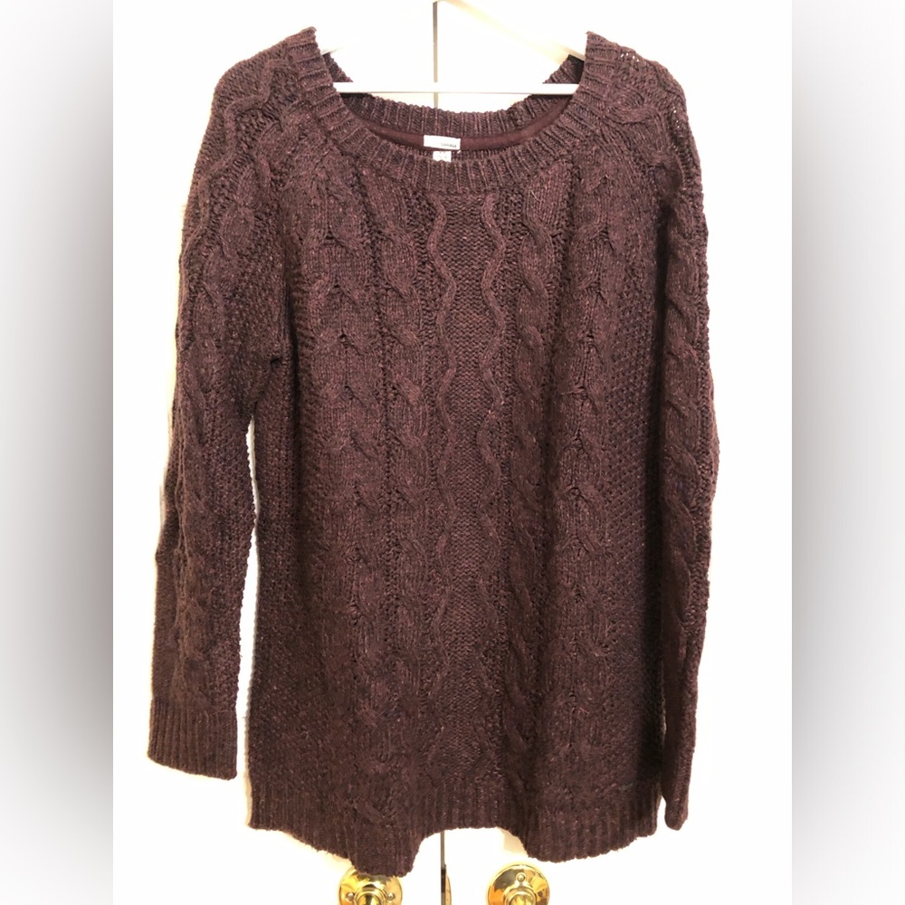Garage Women's Cable Knit Sweater - Maroon